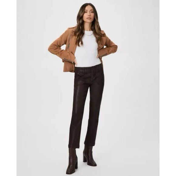 PAIGE Mayslie Chicory Coffee Luxe Coated Straight Ankle - Picture 1 of 10
